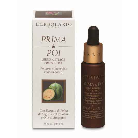 Serum Antiedad Protector antes y después del Sol